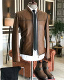 Men Jacket - Original Lamb Leather Coat Jacket For Men - Camel