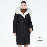 Ladies Winter Jacket - Fur Hood Women Winter Long Jacket