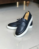 Men Shoe - Italian Style Inner Outer Natural Leather Men's Shoes - Navy