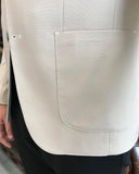 Men Blazer Jackets - Italian Style Men Slim Fit Dovetail Wool Blended Men's Jacket - Beige