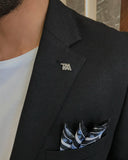 Men Blazer Jackets - Italian Style Men Slim Fit Mono Collars Cotton Blended Men's Jacket - Black