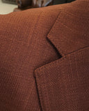 Men Blazer Jackets - Italian Style Men Slim Fit Mono Collars Cotton Blended Men's Jacket - Brown