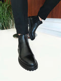 Men Ankle Boots - Italian Style Inner Outer Natural Leather Winter Men's Boot - Black