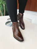 Men Ankle Boots - Italian Style Inner Outer Natural Leather Winter Men's Boot - Brown