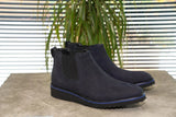 Men Ankle Boots - Italian Style Inner Outer Natural Leather Winter Men's Boot - Navy Blue
