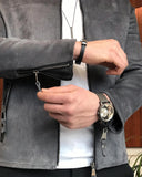 Men Jacket - Italian Style Slim Fit Men's Suede Jacket - Gray