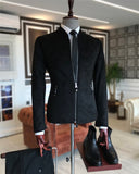 Men Jacket - Italian Style Slim Fit Men's Suede Jacket - Black