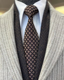 Men Coats - Italian Slim Fit Pointed Collar Wool Blended Men's Coat - Gray