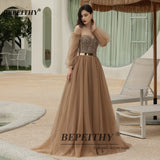 Sweetheart Long Evening Dress, Detachable Train 2021 For Women, A-Line Dots Tulle Vintage Formal Gown With Sash Prom