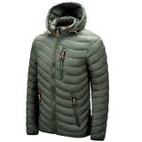 Men Puffed Jacket - Winter Warm Waterproof Jacket For Men, Autumn Thick Hooded Parkas Slim Jacket