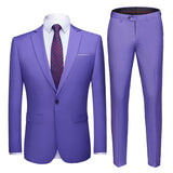 Men Suits - Men 2 Pieces Jacket + Pants Business & Wedding Suit | Tuexdo Slim Fit Single Button