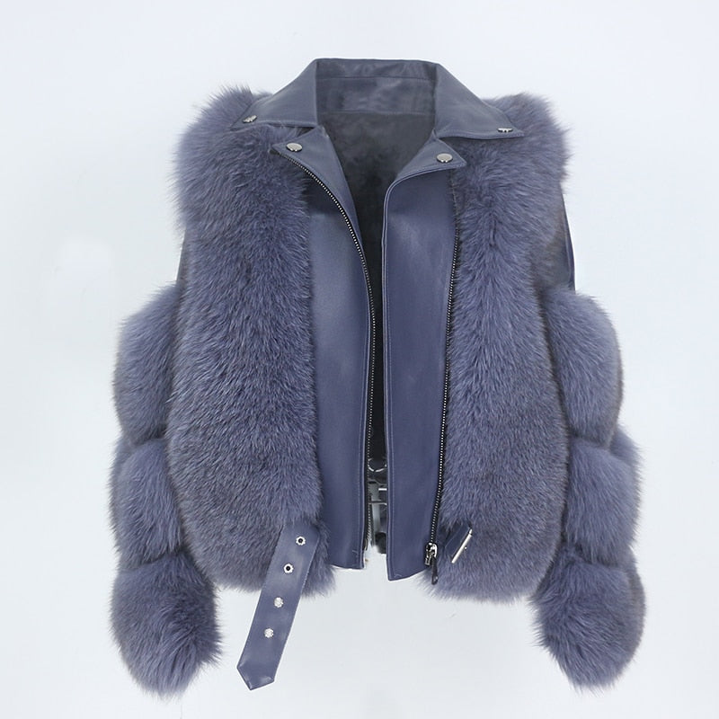 Ladies Winter Jacket - Women Long Parka, Real Fox Fur Coat