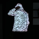 Men Reflection Jacket - Autumn Men & Women Windbreaker Reflective Jacket - Casual Hip Hop Hooded Coat Streetwear - Night Shiny Jackets 5XL