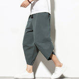 Summer Cotton Harem Gents Pants - Men's Casual Hip Hop Trousers, Cross Bloomers, Calf-Length Pants