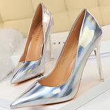 Women Green Pumps & Heels Shoes - Patent Leather Upto Size 43