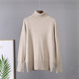 Women Cardigan - Turtle Neck Cashmere Winter Sweater For Women, Thick Warm Female Knitted Pullover