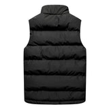 Men Jackets - Mens Jacket Sleeveless Vest Winter Fashion - Male Cotton-Padded Vest Coats Men Stand Collar Thicken Waistcoats Clothing 5XL