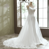 Wedding Dress for Women - Ladies Elegant Style, High Quality Mermaid Wedding Dress  with Tulle Detachable Train Robe