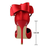 Women Pumps & Heels Shoes - Bow Tie Woman Silk High Heels