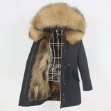 Ladies Winter Jacket - Women Long Parka, Real Fox Fur Coat, Natural Fur Collar Hood, Thick Warm Streetwear