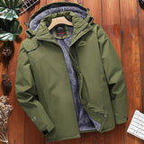 Men Winter Jacket - Men's Fleece Jacket, Winter Parka Large Hooded Snow Outerwear For Men, Thick Warm Waterproof Jacket