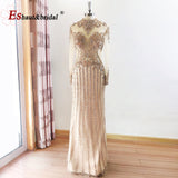 Exclusive Evening Dresses for Women - 2021 Beading Sequined Long Sleeves Mermaid Sparkly Formal Party Gowns