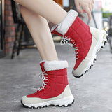 Women Winter Boots - Snow Ankle Boots for Women, New Arrival Winter Shoes, Warm Waterproof Snow Boots for Ladies with Lace-up Plus Size