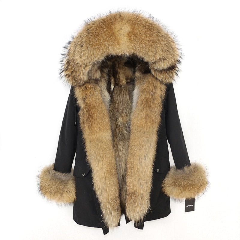 Ladies Winter Jacket - Women Long Parka, Real Fox Fur Coat, Natural Fu –  Varucci Style