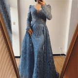 Arabia Muslim Luxury Evening Dress With Train Mermaid 2021 - Evening Party Wear Dresses For Women