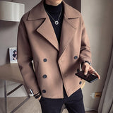 Men Winter Wool Jacket - High-quality Solid Wool Coat for Men Casual Wear, Loose Short Wool Coat for Men