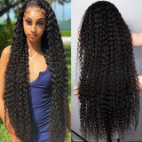Wigs - Deep Wave Frontal Wig, Full Lace Front Human Hair Wigs, Bob Water Wave Hd Wet And Wavy Loose Pre Plucked Curly Human Hair Wig