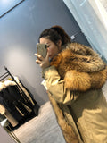 Real Fur Coat, Raccoon Hood Winter Jacket - Women Parka Natural mink Fur, Liner Thick Warm Detachable