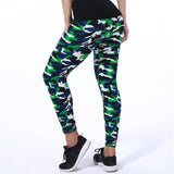 Stylish Women's Leggins - Graffiti Style, Slim Stretch Trouser, and Army Green Pants.