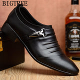Men Office Shoe - Italian Elegant Oxford Shoes For Men - Leather Men Dress Slip on