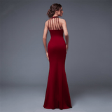 Backless Elegant Evening Dress with Charming Side Slit, Open Prom Formal Party Dress