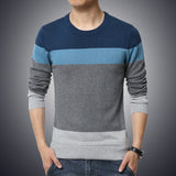 Men's Sweater - Casual O-Neck, Striped Slim Fit Knittwear, New Autumn Men's Sweater Pullover