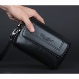 Men Handbag - Genuine Leather Men Clutch Bags - Belt Waist Bags - Pouch, Key Card Holder Wallet Man Purse