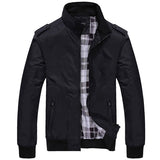 Men Jackets - Mens Jackets Spring Autumn Casual Coats Solid Color Mens Sportswear - Stand Collar Slim Jackets Male Bomber Jackets 4XL
