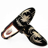 Men Formal Shoe - Men's Suede Leather Embroidery Loafers - Casual Printed Moccasins Shoes