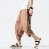 Gents Cotton Harem Pants - Men's Casual Hip Hop Trousers, Cross Bloomers, Calf-Length Pants