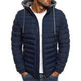 Men Winter Jacket - Winter Cotton Men's Down Jacket, Hooded Long Sleeve Cardigan Style
