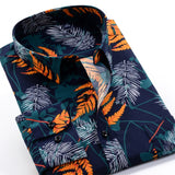 Flower Print Men's Fashion, Casual Long Sleeve Shirt. 2021 Spring New Youth Brand Shirt