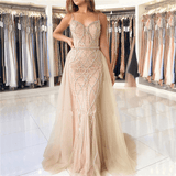 Dress - Dubai Luxury Pearls Crystal Evening Long Dress Long, Backless Mermaid Gown