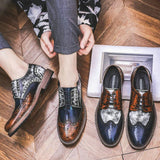 Men Office Shoe - Men Mixed Colors Formal Leather Shoes - Lace-Up Wedding/Business Shoe