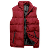 Men Jackets - Mens Jacket Sleeveless Vest Winter Fashion - Male Cotton-Padded Vest Coats Men Stand Collar Thicken Waistcoats Clothing 5XL
