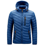 Men Puffed Jacket - Winter Warm Waterproof Jacket For Men, Autumn Thick Hooded Parkas Slim Jacket