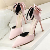 Women Pumps & Heels Shoes - Bow Tie Woman Silk High Heels