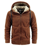 Men's Fleece Hooded Jacket - Hooded Large Size Winter Parka Men Windbreakers Coat With Fur Collar
