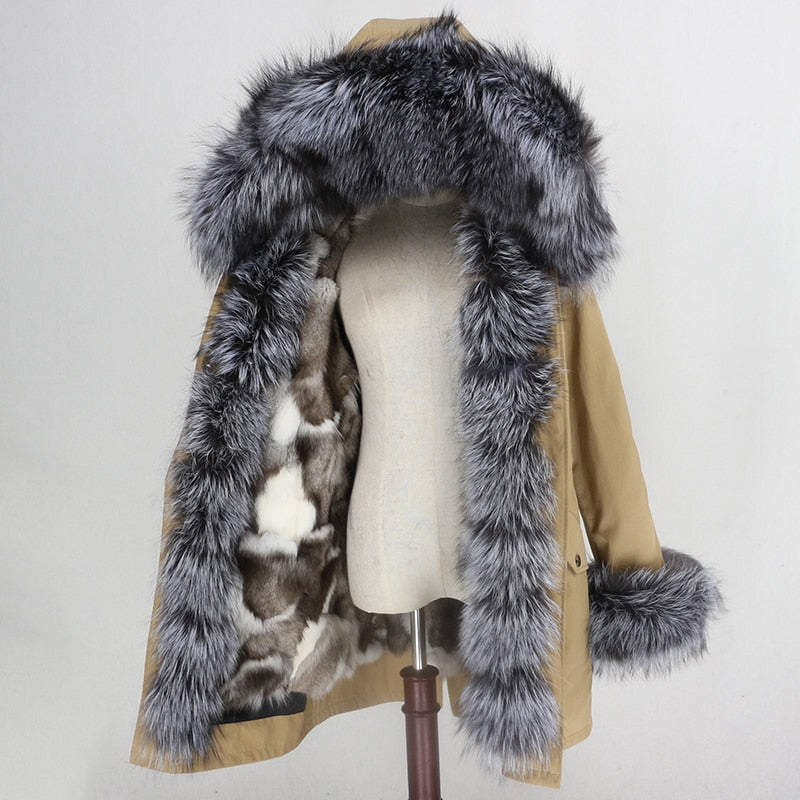 Ladies Winter Jacket - Women Long Parka, Real Fox Fur Coat, Natural Fu –  Varucci Style