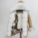 2021 Waterproof Parka, Winter Jacket, Women Real Fur Coat Fox, Fur Collar Hood, Fox Fur Liner Warm Streetwear